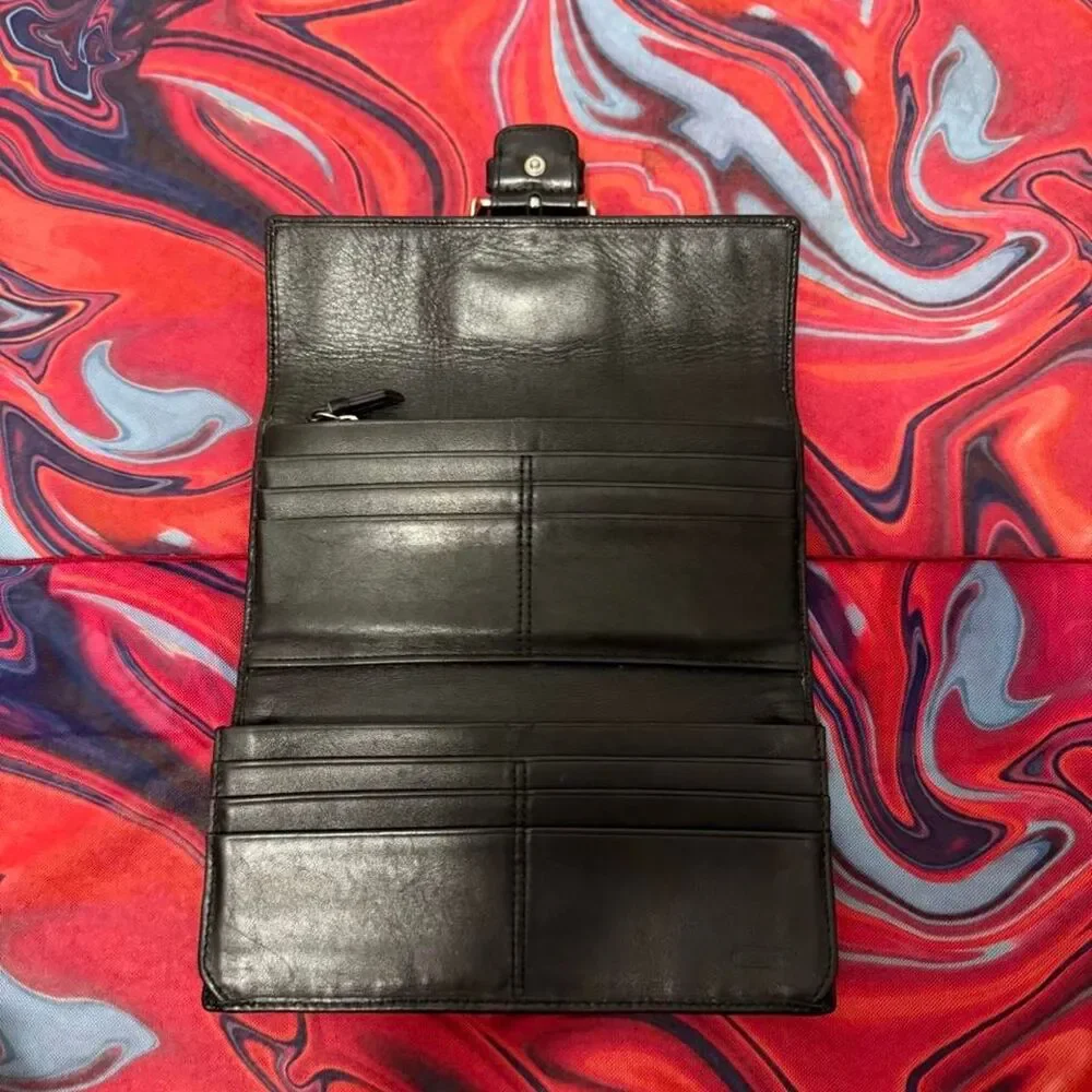 Vintage Y2K Coach Soho Signature Canvas Buckle Checkbook Wallet